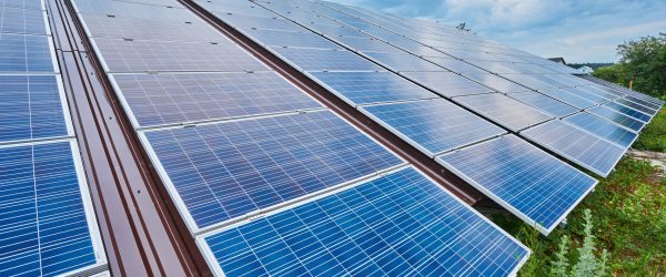 Solar panel produces green, environmentally friendly energy from the sun.